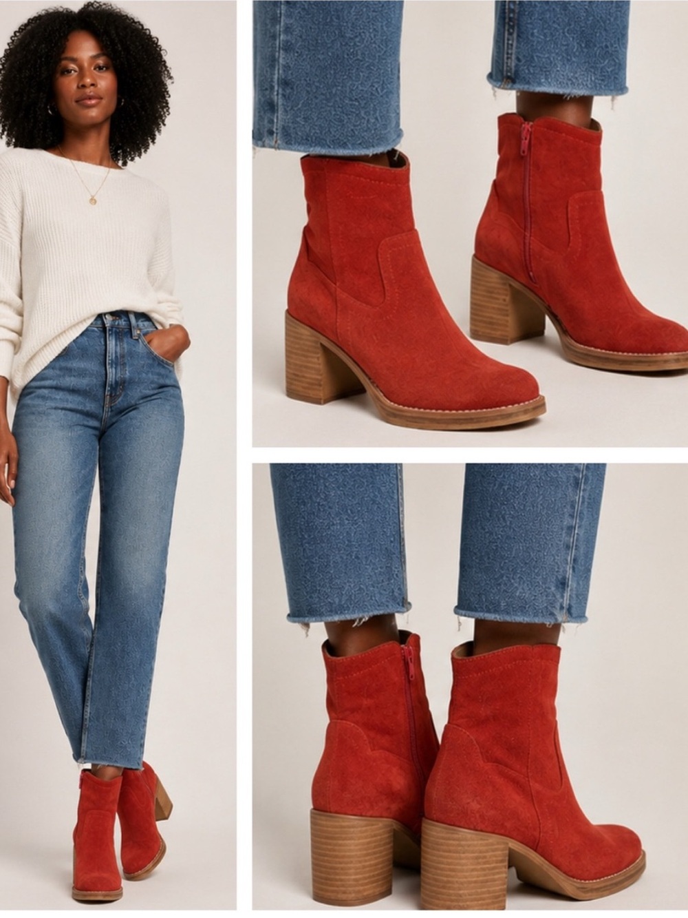 MTNG Orange Suede Ankle Boots (Mustang). Size EU 40